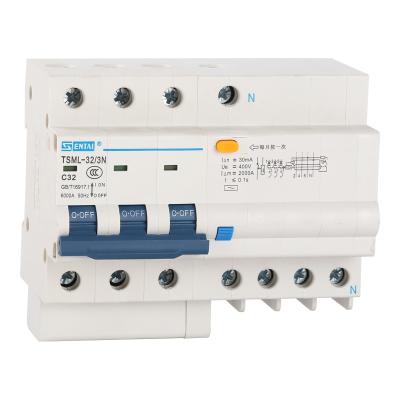 China SENTAI TSML-32 3 Pole 3P+N RCBO Circuit Breakers AC 220V 230V 6A 10A 16A 20A 25A 32A 63A Mini Earth Leakage Circuit Breakers 6KA for sale