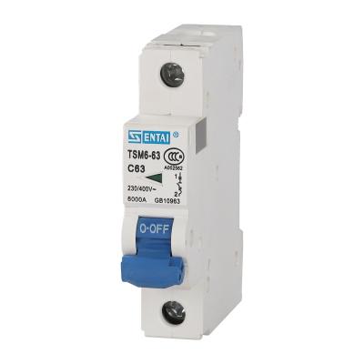 China SENTAI TSM6-63 Miniature Circuit Breakers MCB 1P 1Pole Switch AC 400V 6KA MCB Mini Circuit Breakers 6KA 32A 40A 50A 63A for sale