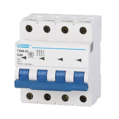 China SENTAI TSM6-63 Mini Circuit Breakers 16A 32A 40A 63A 4P 4 Pole 10KA AC Miniature Circuit Breakers MCB for sale