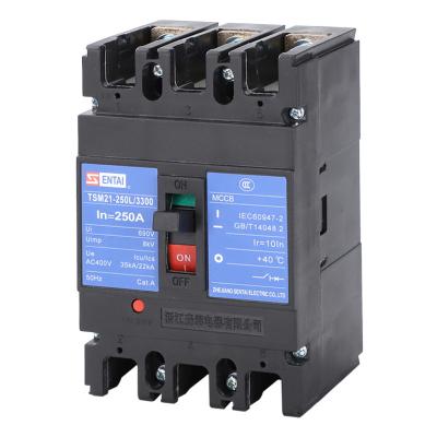 China SENTAI TSM21 MCCB Breakers 100A 125A 160A 200A 250A 250amp 3P 3 Pole AC 400V 690V MCCB Case Circuit Breakers 35kA for sale