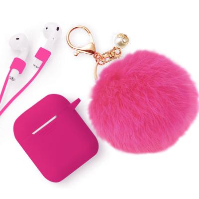 China Newest Anti Lost Luxury Case Silicone Soft Cases For Airpods 1 2 3 Cover Device With Key Chain For Airpods Pro Earphone Accessories for sale