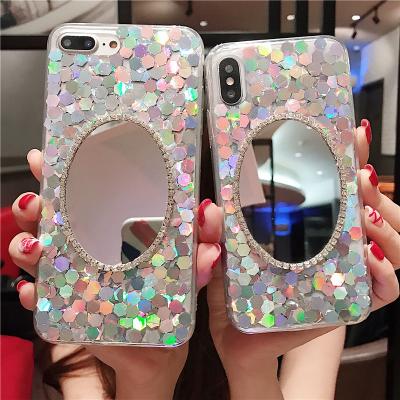 China Big Bling Shockproof Luxury Glitter Glitter Mirror Phone Cases For iPhone 11 12 pro 7 8 max plus Soft TPU Back Cover for sale