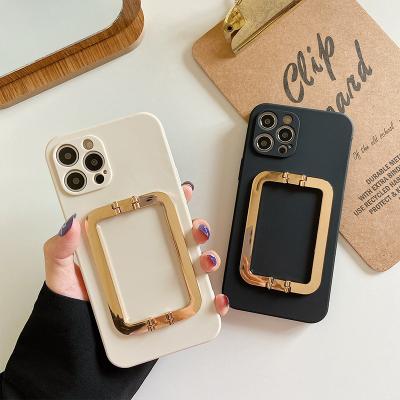 China With Ring Holder Bracket Luxury Gold plated bracket phone cases for iphone 11 12 pro 7 8 max plus soft TPU shockproof cover for sale