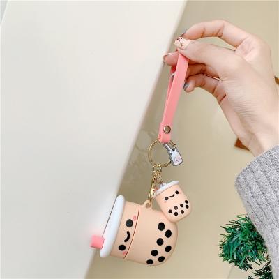 China Portable Wholesale Cute Boba Milk Tea Coffee Cup Key Chain Cartoon Anime Keychains Pendant Keychains For Ladies Girls Handbag for sale