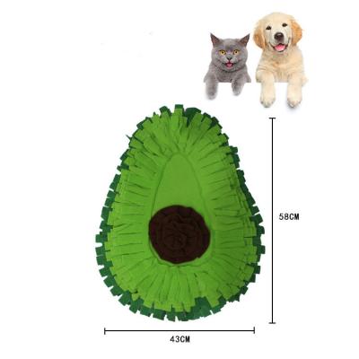 China Newest Model Factory Avocado Shape Slow Food Breathable Bowl Smelt Training Mat Snuffle Mat Feeding Mat for Cats for sale