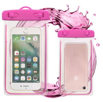 China Anti-fall Airbag IPX8 Waterproof Phone Case Universal Clear Floating Phone Bag Swimming Waterproof Case With Lanyard for sale