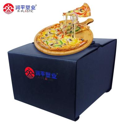 China Recycled Materials Motorcycle Delivery Package Sandwich Tray Recyclable PP Corrugated Plastic Pizza Box for sale