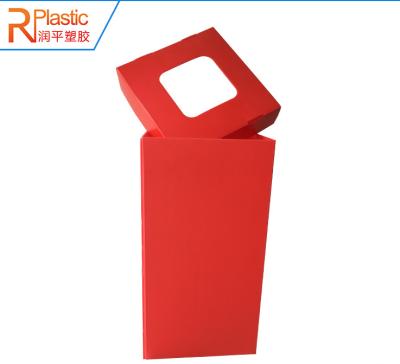 China Recyclable PP Corrugated Trash Box With Cover Recycling Bin for sale