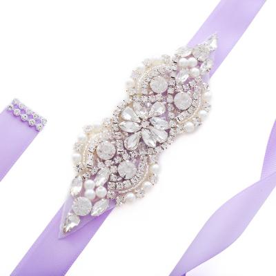 China Wholesale Luxury Lady Woman Waist Rhinestone Flatback Sash Women Dress Belt with Crystal Diamond for Bridal Dress for sale