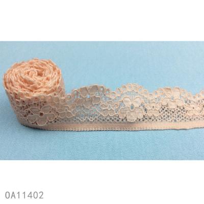 China 2.7cm Elastic Soft Hand Feel Elastic Nylon Spandex Scalloped Edge Lace Trim Tied Lace Trim For Underwear for sale