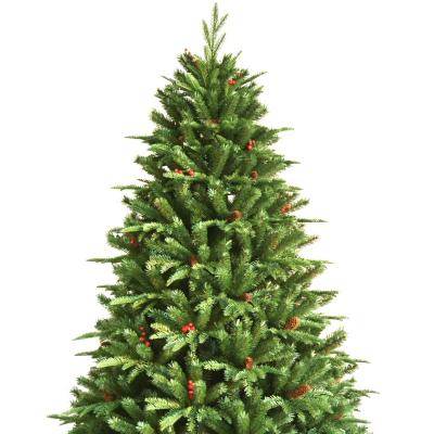 China Christmast Deluxe Ornament 7ft (210cm) PE/PVC Mixed Tips, Cone and Berry Christmas Tree for sale