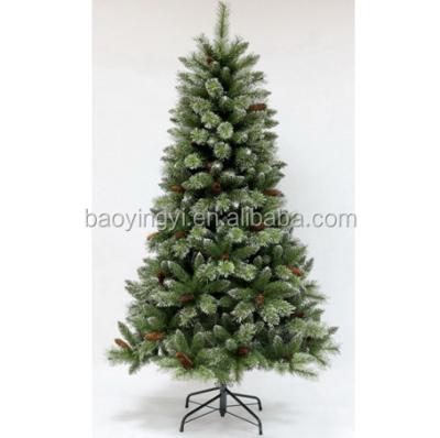 China Chirstmas Decor 180 Cm Premium Christmas Cone Tree , With PVC / Cashmere Mixed Tips And Glitter for sale