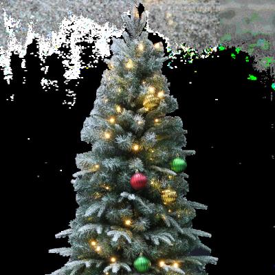 China Chirstmas Decor 6FT Frosty Douglas Tree, PE/PVC Mixed Pop Up Snow Tip Christmas Tree With LED Light, Decorations for sale