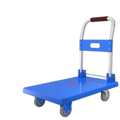 China ZhiYue Industrial Heavy Duty Hand Grip 500kg Plastic Platform Trolley And Platform Trolley 300kg for sale