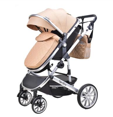 China Fashionable European Baby Strollers Style Baby Canvas Pram 3 in 1 Baby Stroller for sale