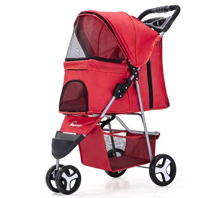 China 2022 Lightweight Folding Small Animal Stroller Pet Stroller Pet Trolley Pet Trolley Cat Dog Trolley Small for sale