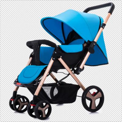 China Multifunctional Baby Stroller Canvas Push Handle Reversible Folding Stroller for sale