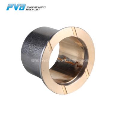 China CuSn10Pb10 Track Roller Bimetal Bushing Friction Welded Flange Bimetal Bushing for sale