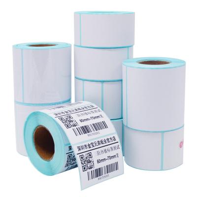 China 800 Barcode Papers / Roll White Direct Thermal Labels Labels Supermarket Blank Labels For Weighing / Scale Printers for sale