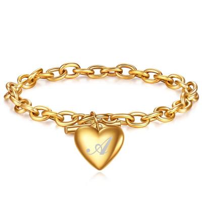 China INS Popular CLASSIC Gold Plated Original Stainless Steel Bracelets Letter Link Chain Ot Buckle Bracelets for sale