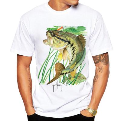 China Custom Antibacterial Sublimation Graphic Printing Short Sleeve UV Protection Fishing Shirts Modal Quick Dry Fishing T-Shirt for sale