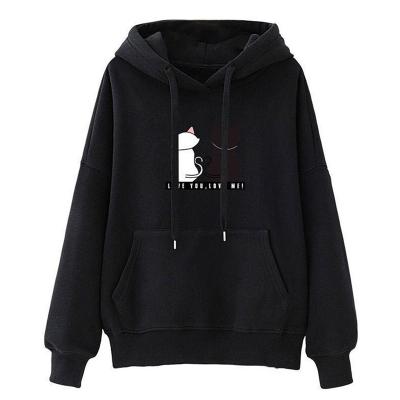 China Custom Oversized Sweatshirts Anti-wrinkle Cotton Polyester Blend Spring And Autumn Cute Pattern Women Hoodies Pullover for sale