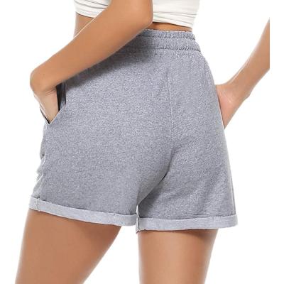 China Anti-Wrinkle Custom Gym Fitness Drawstring Cuffs Shorts Workout Athletic Joggers Running Casual Shorts For Women for sale