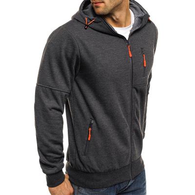 China Anti-Wrinkle Plus Size Mens Hoodies OEM Blank Sweatshirts Wholesale Sports Zipper Up Hoodie Multi Zipper Pockets Tracksuit for sale