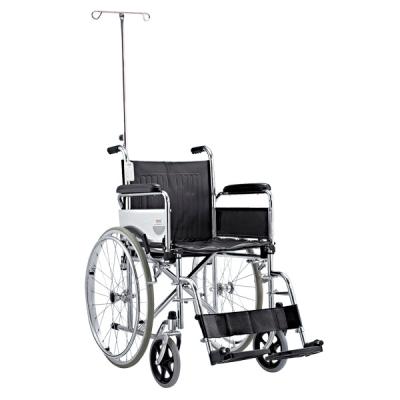 China Large Folding Handicapped Disabled Standing Wheelchair Steel Manual Wheelchair Light Weight Wheelchair Steel Price for sale