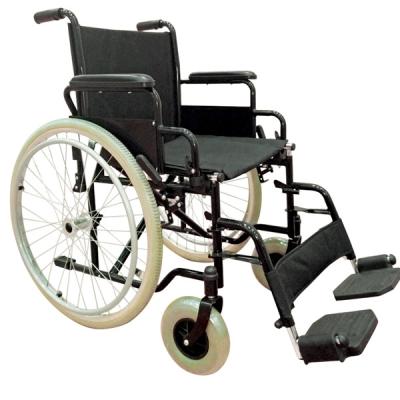 China Luxurious Silla de ruedas Foldable Steel Wheelchair For Elderly Luxury Wheelchairs Folding Disable Manual Steel Wheelchair for sale