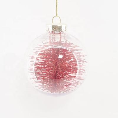 China Christmas Plastic Transparent 100mm Bauble Ball Plastic Decoration for sale