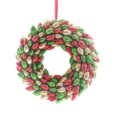 China Plastic 17 Inch Christmas Door Decoration Plastic Wreath for sale