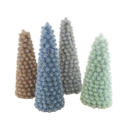 China Snow Falling Christmas Tree Plastic / Paper Party Supplies Mini Snowing Christmas Tree for sale