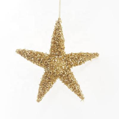 China Custom Plastic Home Decor Christmas Plastic Gold Star Ornament for sale