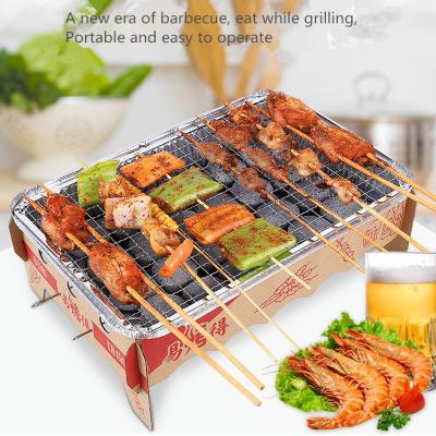 China Easily Assembled Disposable Charcoal Grill Perfect for Camping and Party Portable Instant Grill for sale