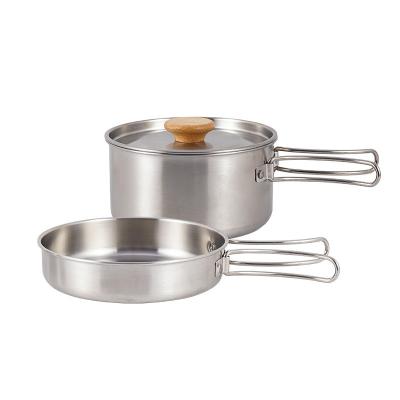 China Non Stick Pan Cookware Set Outdoor Portable Camping Picnic Cooking Folding Pot Cookware Set Travel Cookware Set for sale