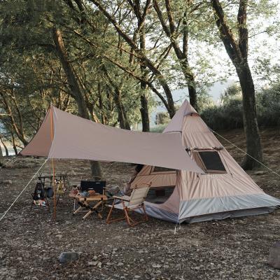 China With Canopy Tent Outdoor Camping Folding With Canopy Wind And Rain3~4 People Indian Pyramid Tent for sale