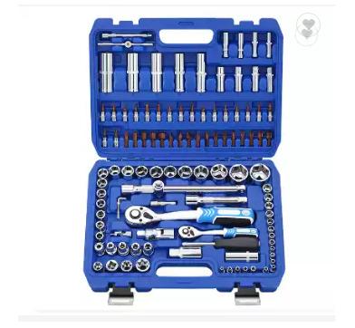 China Auto Repair Tool 108 1/2 Piece 1/4 Wrench Multifunction Socket Set Auto Repair Tools In Blue Plastic Case Tool Kit for sale