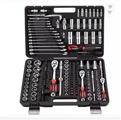 China 150 Pcs Universal Automotive Car Repairing Tool Kit Emergency Hand Combo Kits CRV Socket Wrench Tool Kit for sale