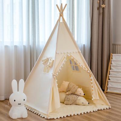 China Outdoor Indoor Entertainment Manufacturers Grade Large Outdoor Indian Playhouse Indoor Indian Cloth Kids Wooden Tent Teepee for sale