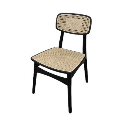 China (Other) Retro Chair Desk Simple Home Rattan Designer Adjustable Solid Wood Casual Dining Chair for sale