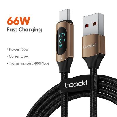 China Toocki High-End Fast Charging Cable 66W High Speed ​​Usb To Usb C Cable 6A Fast Charging Mobile Phone Accessories Data Sync Cable for sale