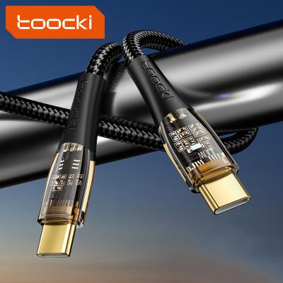 China Toocki Hot Selling High Speed ​​Cable High Speed ​​Fast Charging Transparent Data Cables Black Or Orange Palladium 100W C To C Fast Charging For Computer for sale