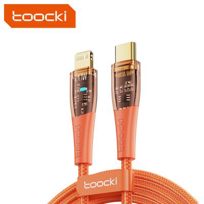 China Toocki 1m 2m Transparente 12w High Speed ​​Cable 12w Fast Charging High Density Woven Usb C Cable Locator To Light Up Cable For Apple for sale