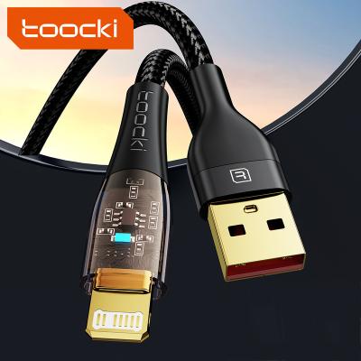 China Cable Toocki Fast Charging 12W High Speed ​​PD Braided Charger Cable To Light Up Type-C To Light Up iPhone USB Cable for sale