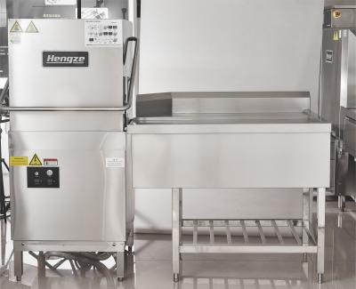 China Silberne Gestell-Förderer-Spülmaschine Freestanding 5KW Hood Type Dishwashing Machine zu verkaufen