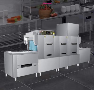 Κίνα High Capacity Semi Integrated Conveyor Commercial Dishwasher For Restaurant Countertop Glass And Dish Washing προς πώληση