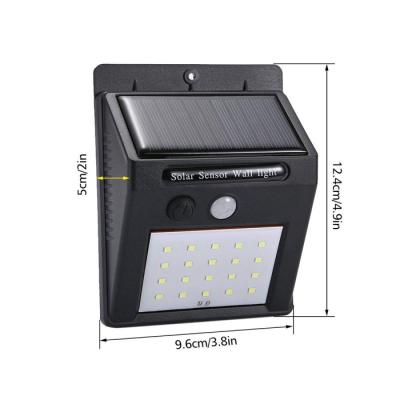 China Goldmore 20leds Residential Security Garden Night Light Waterproof IPX5 Solar Powered Wall Sensor Light for sale