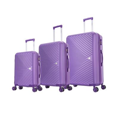 China Fashionable Custom 3 Pcs Handle ABS Suitcase 4 Wheels Travel Case Traveling Bags Luggage Sets Trolley Handbag for sale