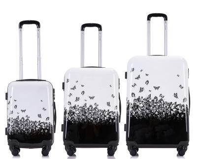 China 2022 new next fashionable colorful logo PC trolley travel bags 03 customized printing PC film luggage maker LUGGAGE for sale